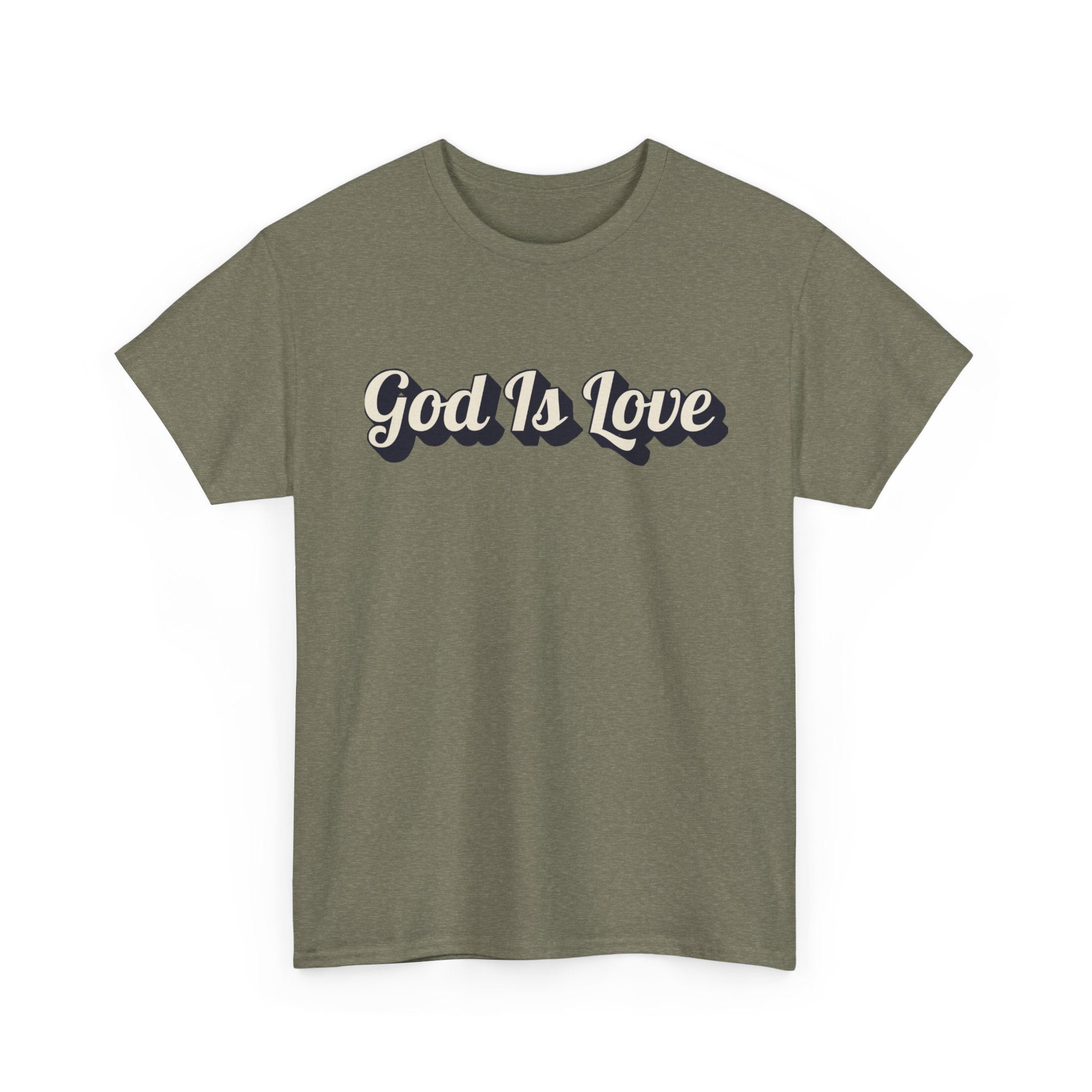 God Is Love T-Shirt — Retro Script Christian Tee