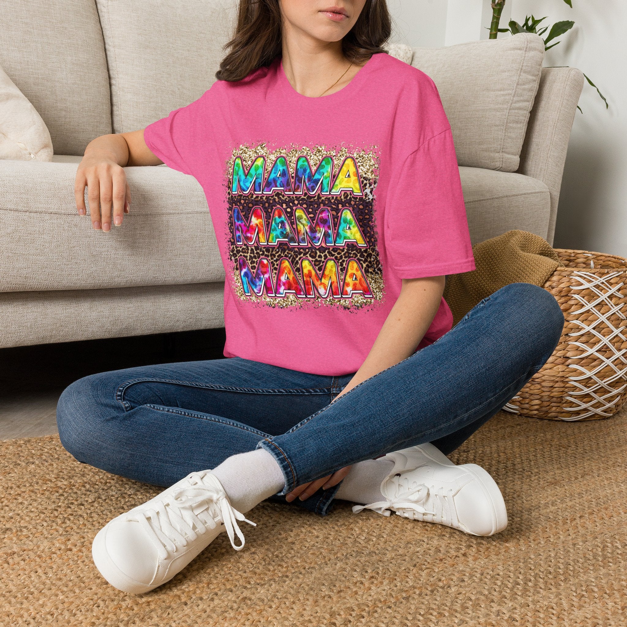 Mama Tie-Dye Graphic T-Shirt — Colorful Retro Tee for Moms
