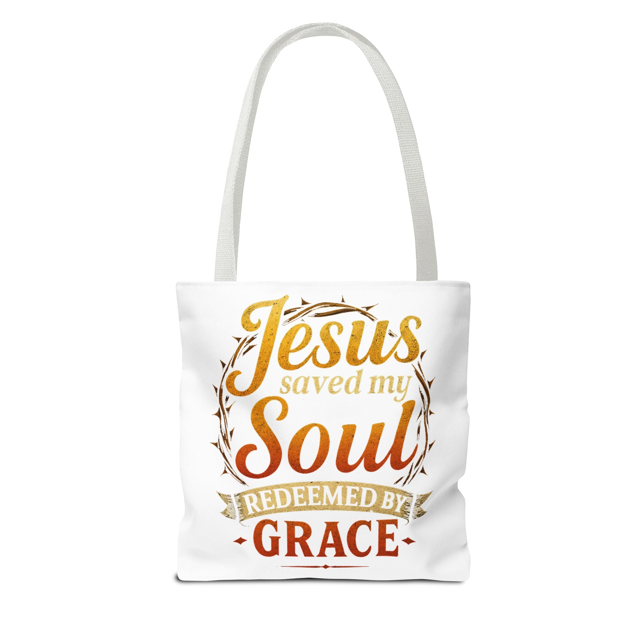 Canvas Tote Bag — "Jesus Saved My Soul, Redeemed by Grace"