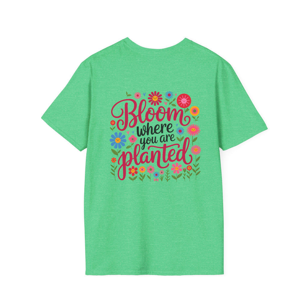 T-Shirt — 'Sunshine and Serendipity' Minimal Floral Chest Logo Tee