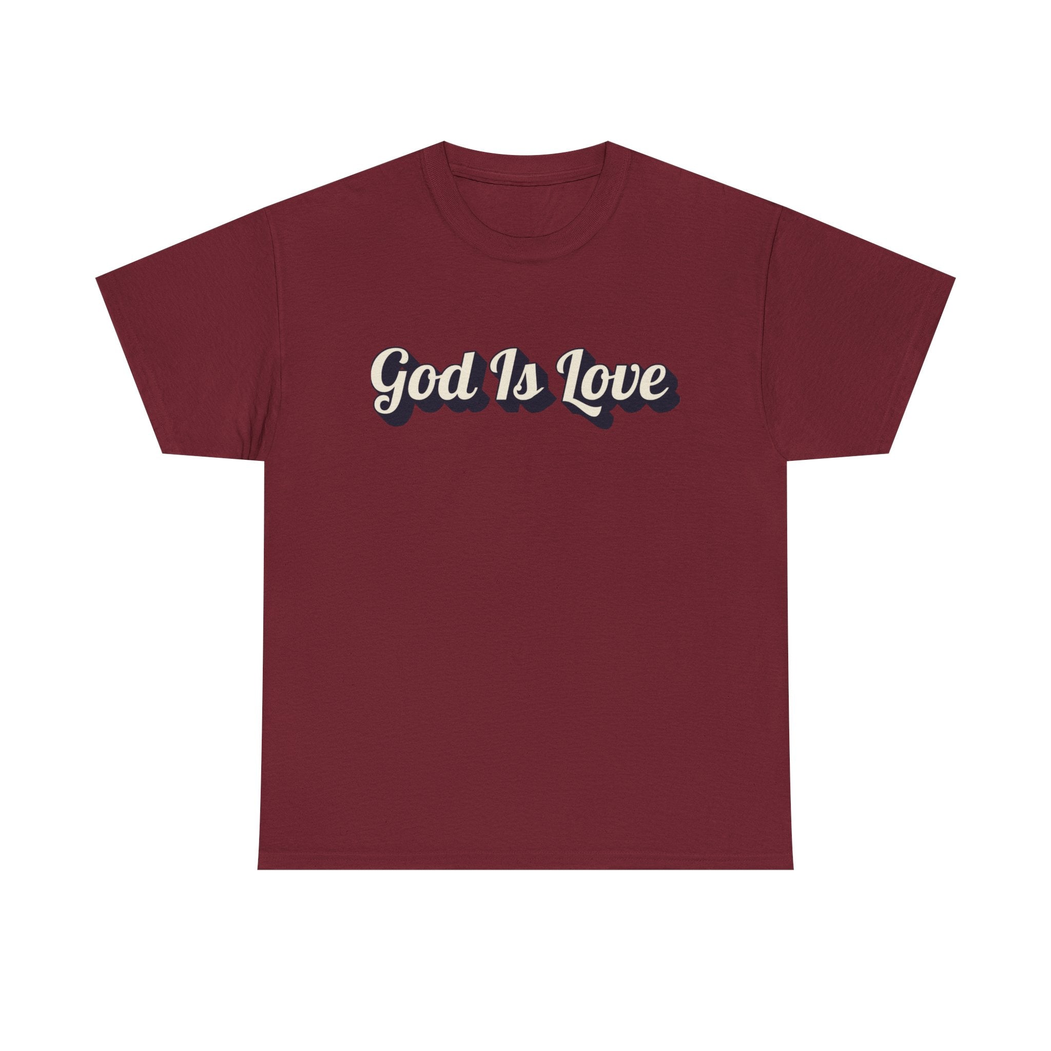 God Is Love T-Shirt — Retro Script Christian Tee