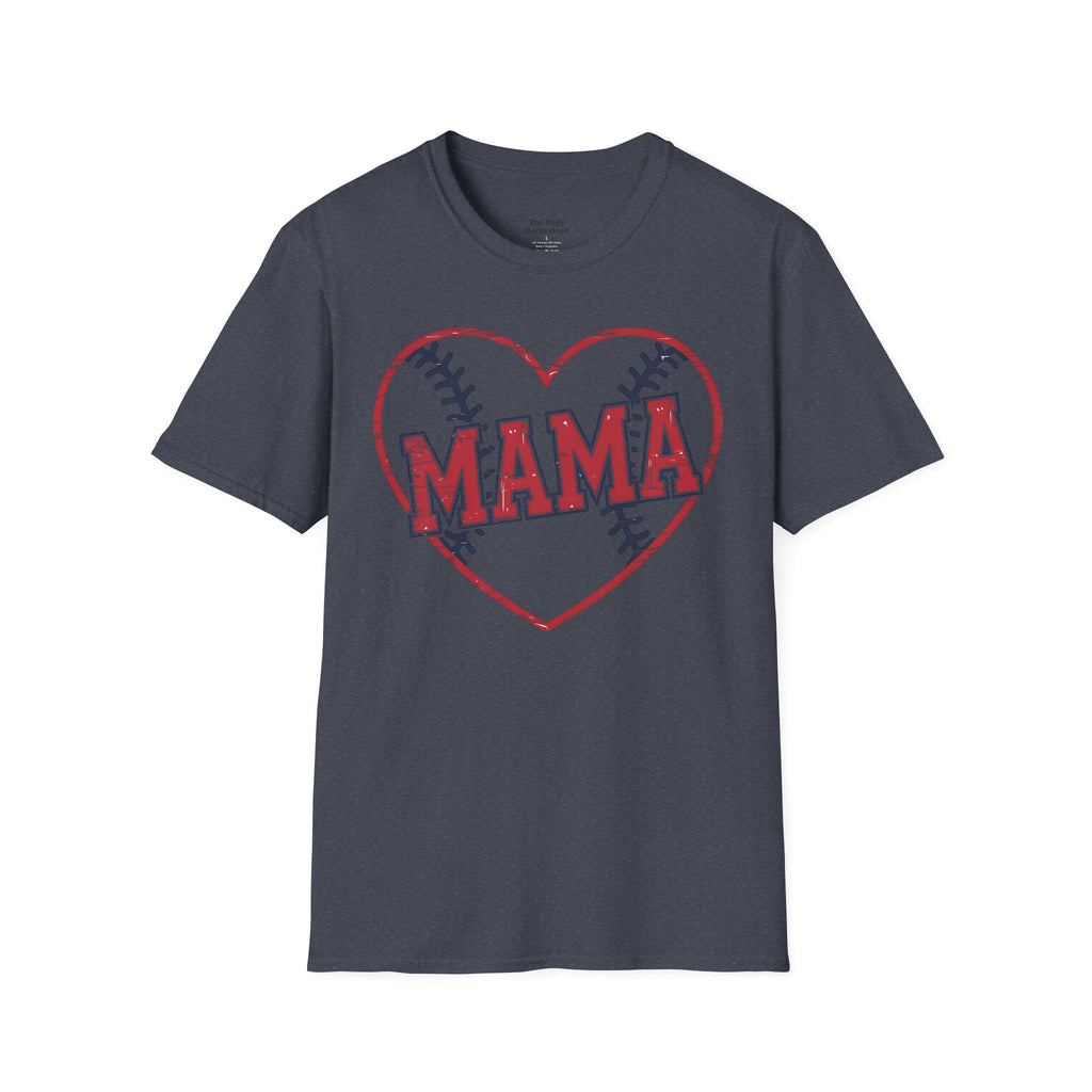 Mama Baseball T-Shirt — Heart Baseball Mom Tee