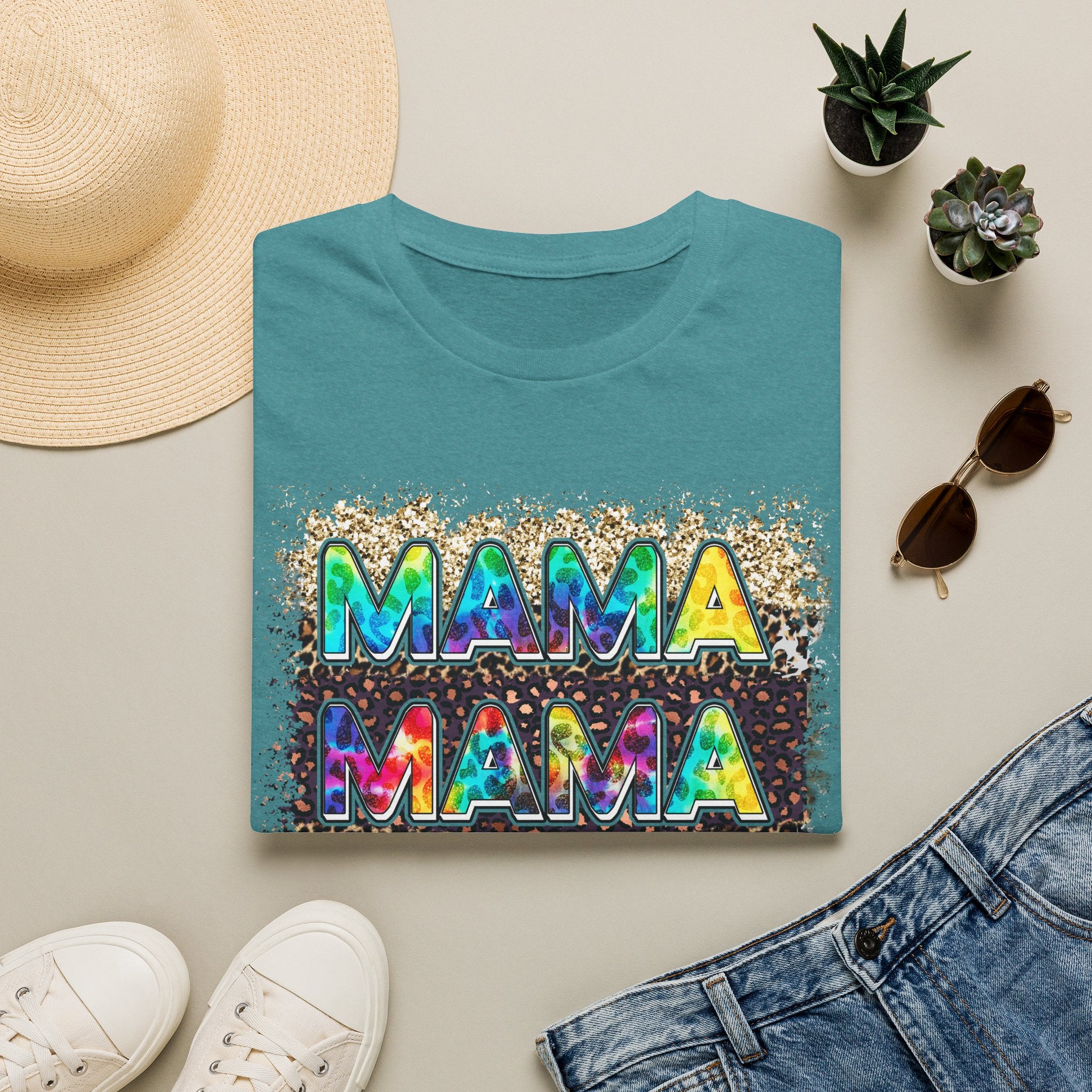 Mama Tie-Dye Graphic T-Shirt — Colorful Retro Tee for Moms
