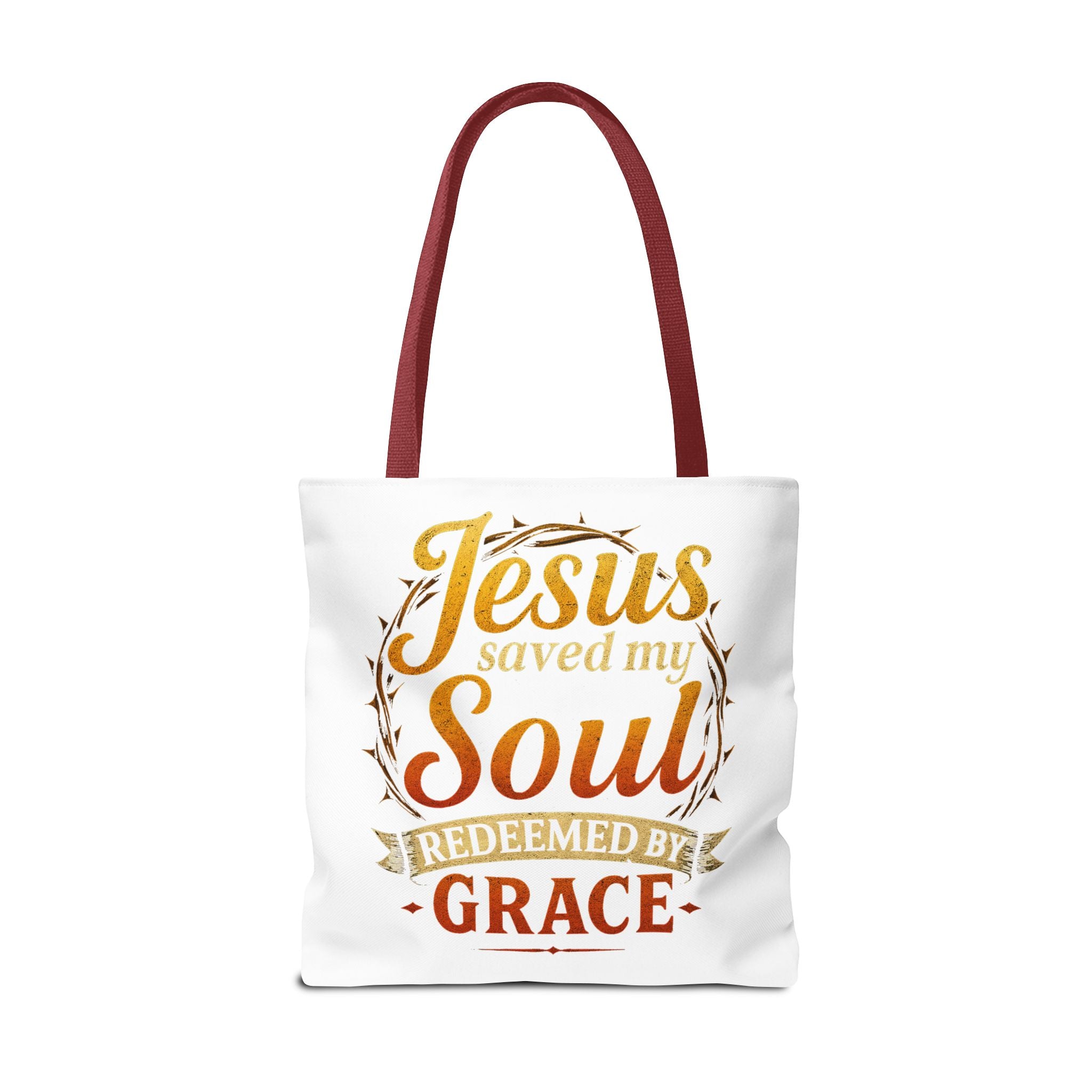 Canvas Tote Bag — "Jesus Saved My Soul, Redeemed by Grace"