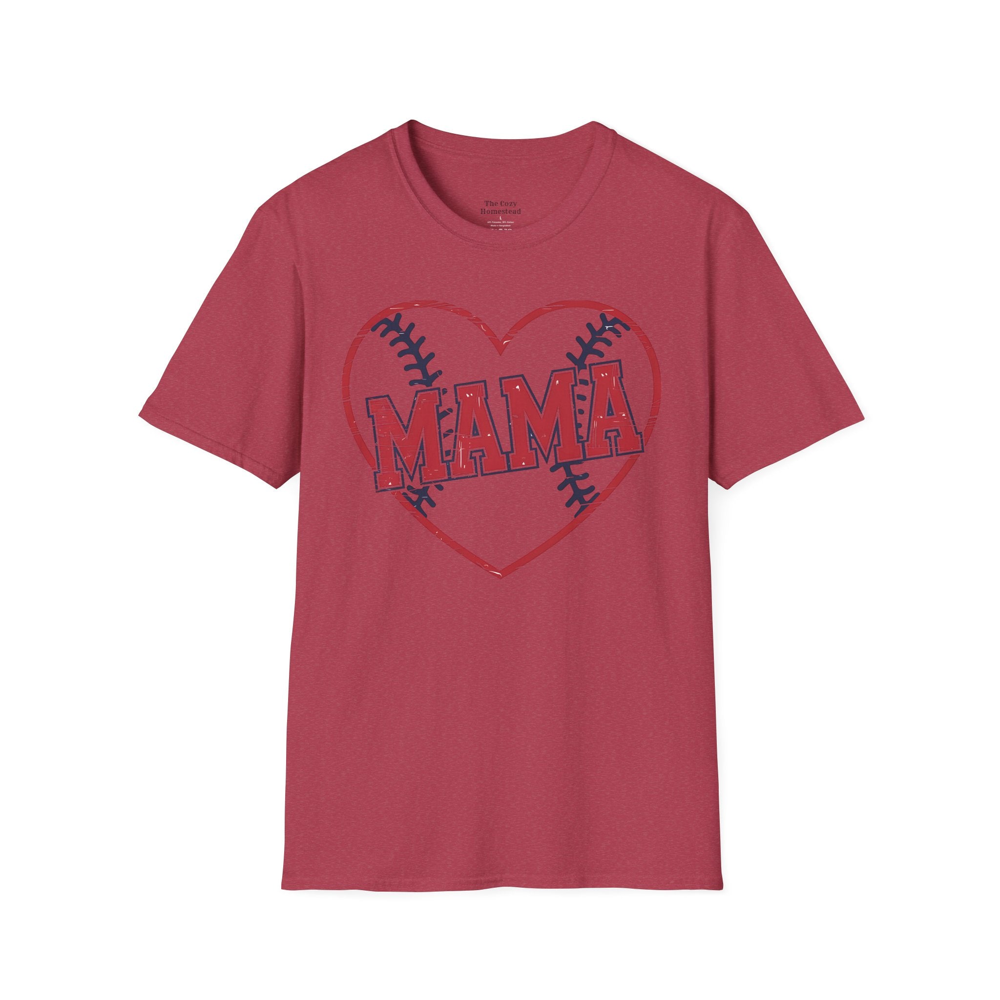 Mama Baseball T-Shirt — Heart Baseball Mom Tee