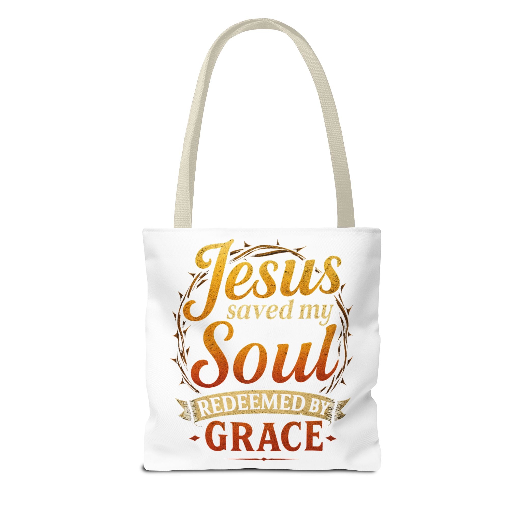 Canvas Tote Bag — "Jesus Saved My Soul, Redeemed by Grace"