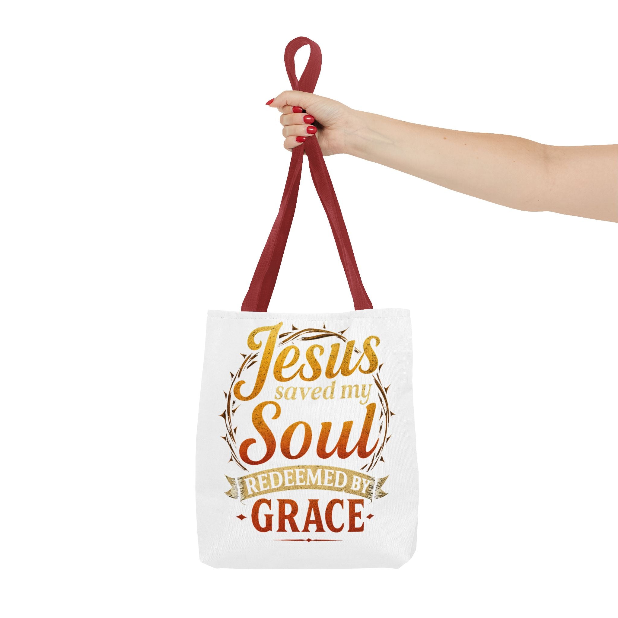 Canvas Tote Bag — "Jesus Saved My Soul, Redeemed by Grace"