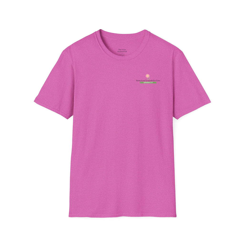T-Shirt — 'Sunshine and Serendipity' Minimal Floral Chest Logo Tee