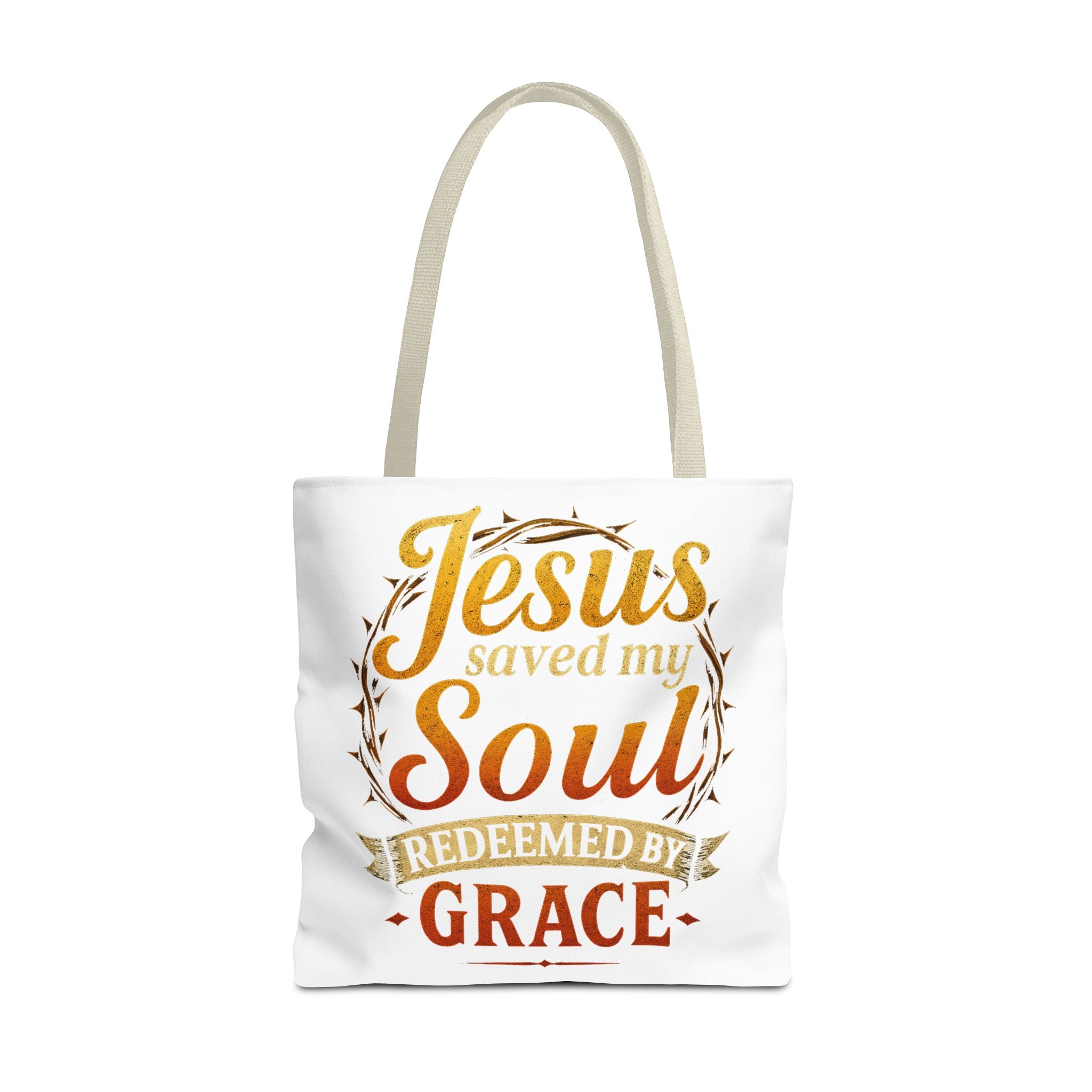 Canvas Tote Bag — "Jesus Saved My Soul, Redeemed by Grace"