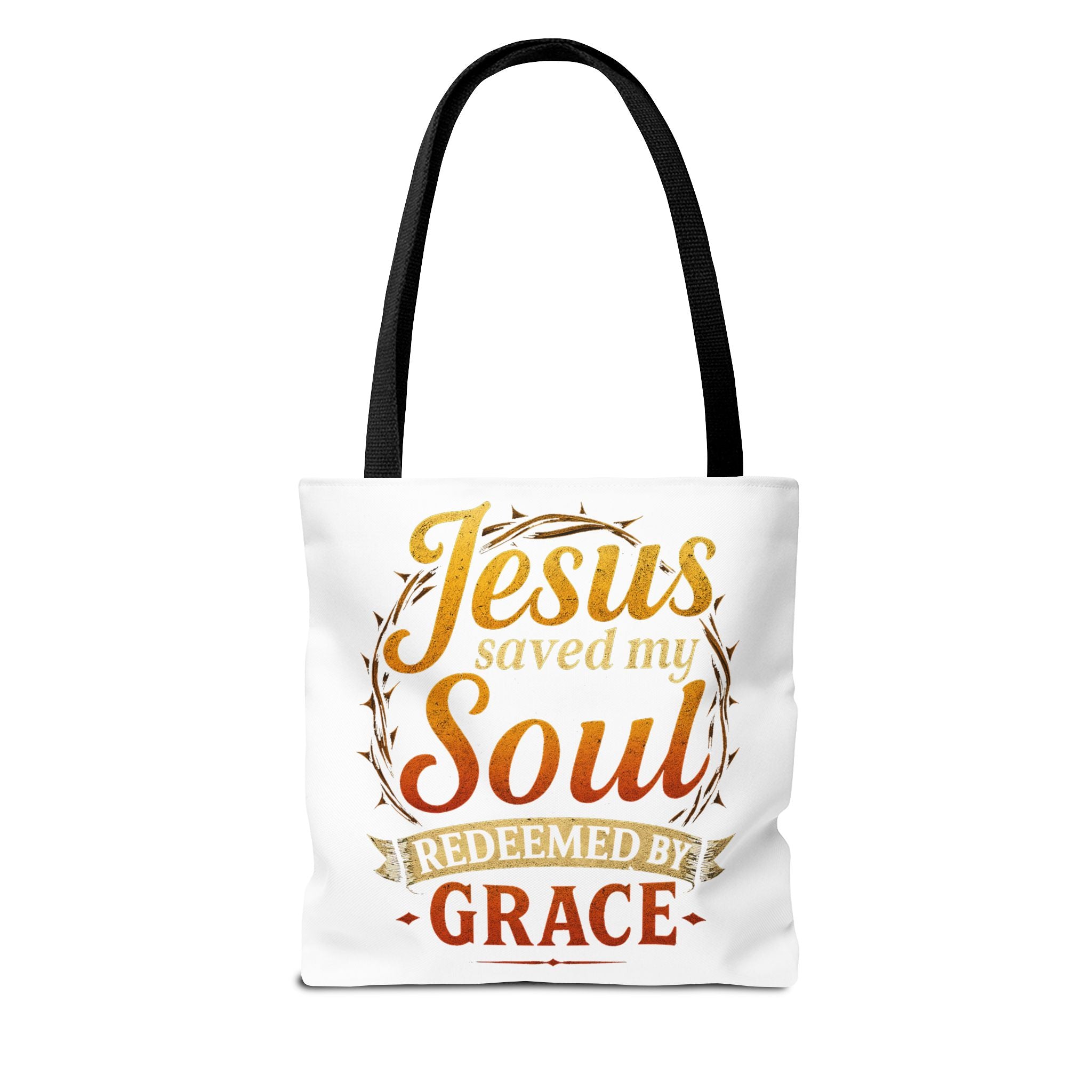 Canvas Tote Bag — "Jesus Saved My Soul, Redeemed by Grace"