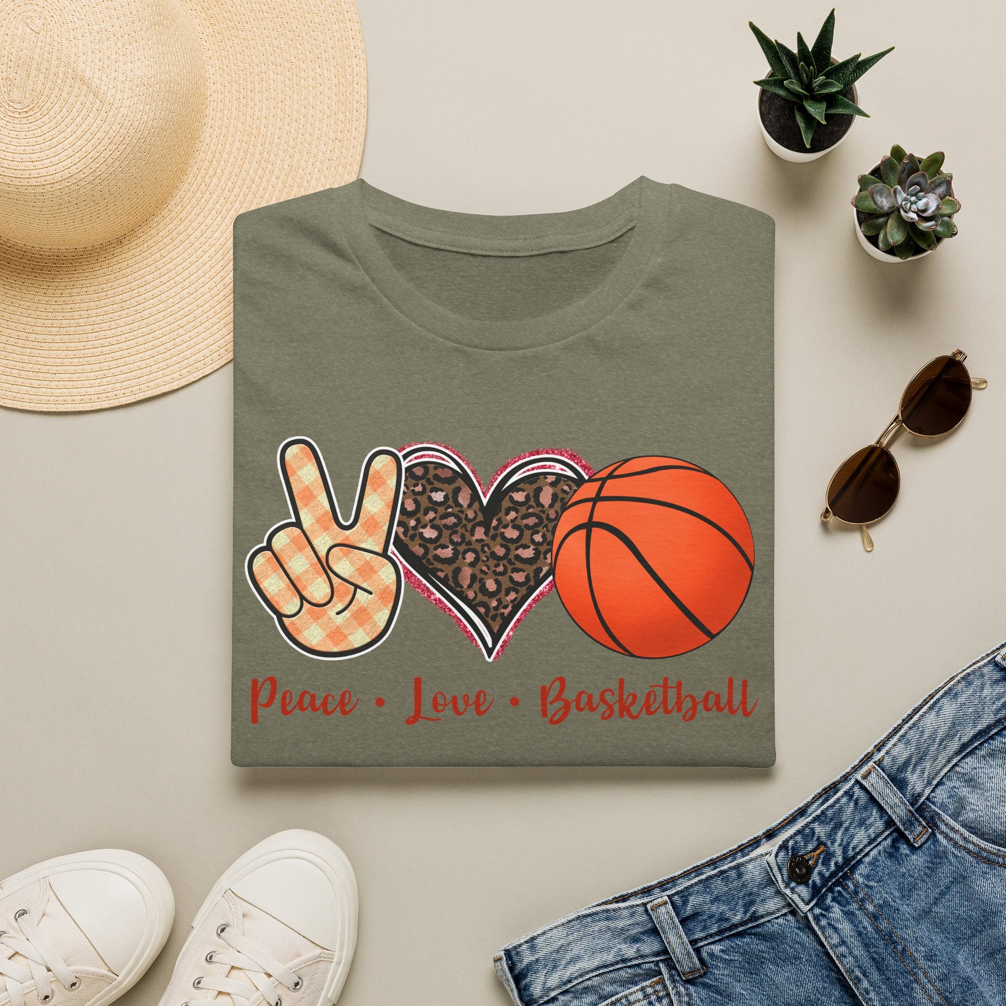 Peace Love Basketball T-Shirt