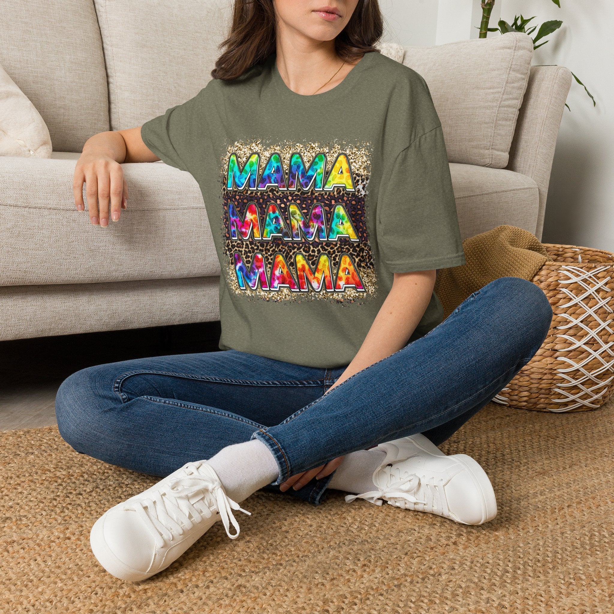 Mama Tie-Dye Graphic T-Shirt — Colorful Retro Tee for Moms