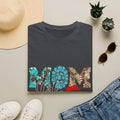 Mom Life T-Shirt – Turquoise Floral & Lip Print Tee