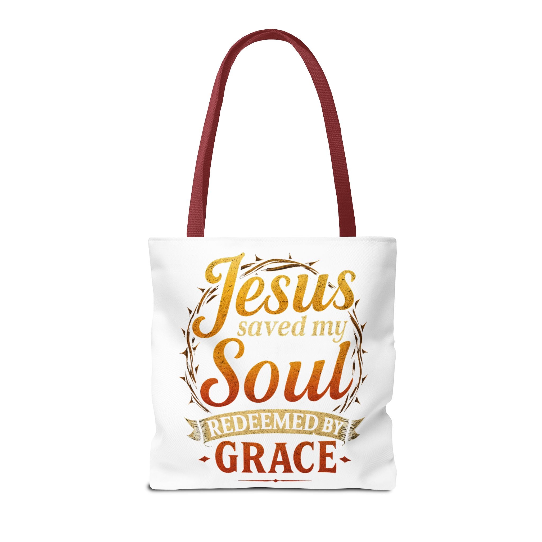 Canvas Tote Bag — "Jesus Saved My Soul, Redeemed by Grace"