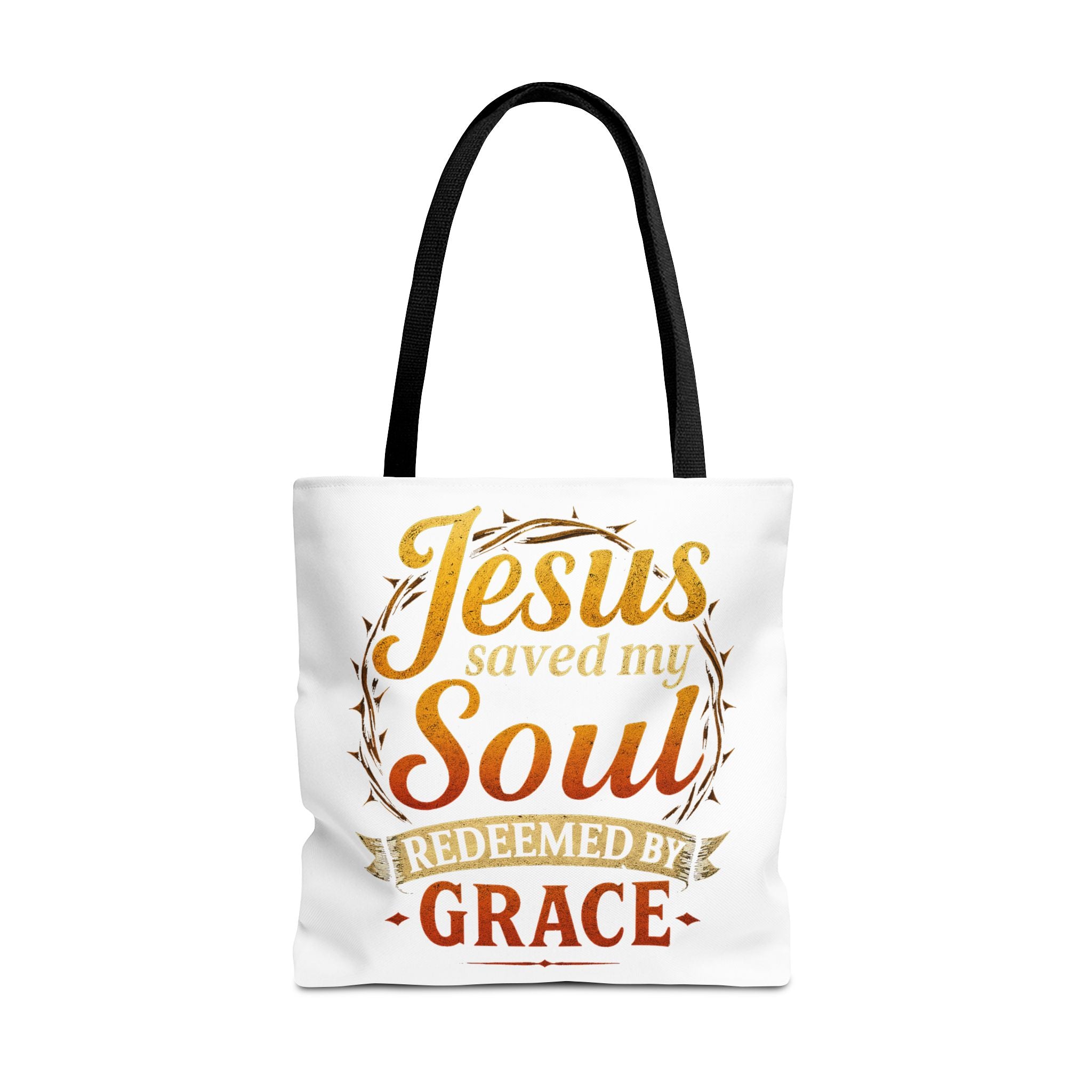 Canvas Tote Bag — "Jesus Saved My Soul, Redeemed by Grace"